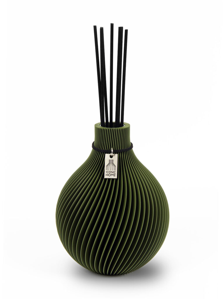 Raumduft Diffuser Duftvase Sphere mit Duftstäbchen in Moss Green ICONIC HOME