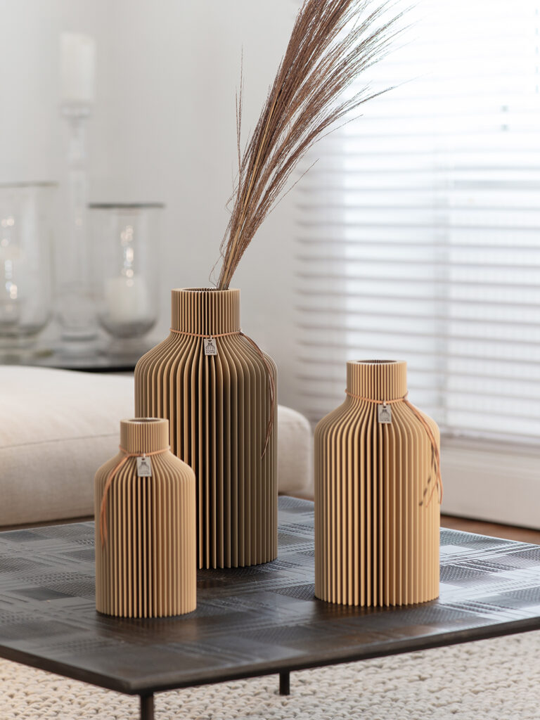 ICONIC HOME Vase Pure im 3er Set Natural Oak