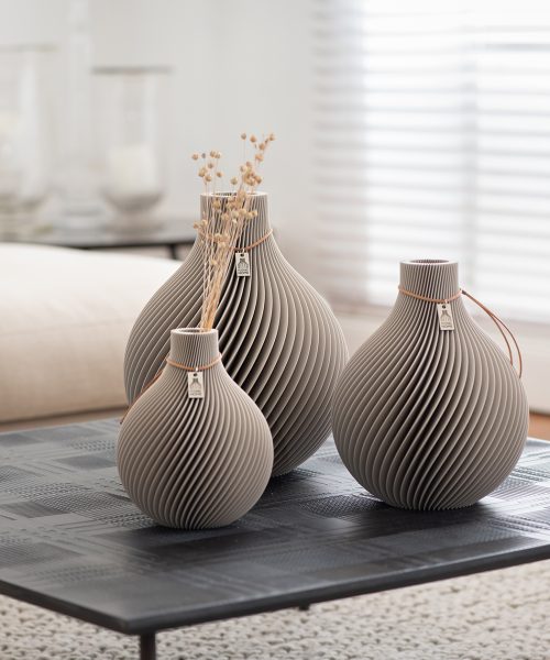 ICONIC HOME Vase Sphere 3er Set Cozy Greige