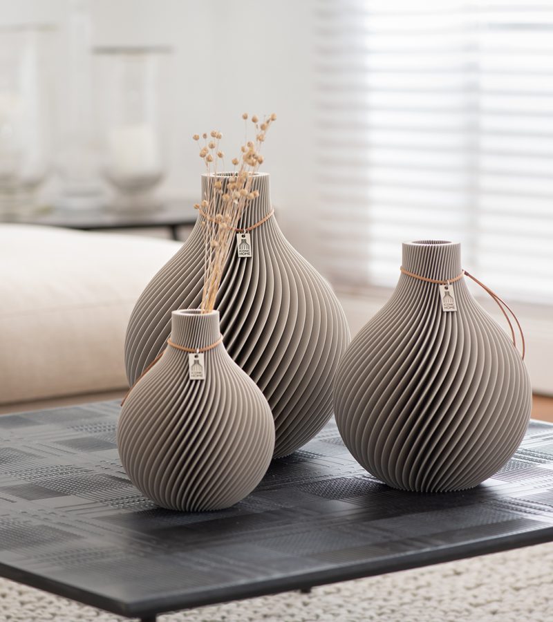 ICONIC HOME Vase Sphere 3er Set Cozy Greige